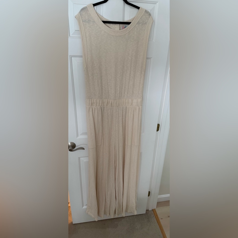 Free People Cream Jumpsuit Dress